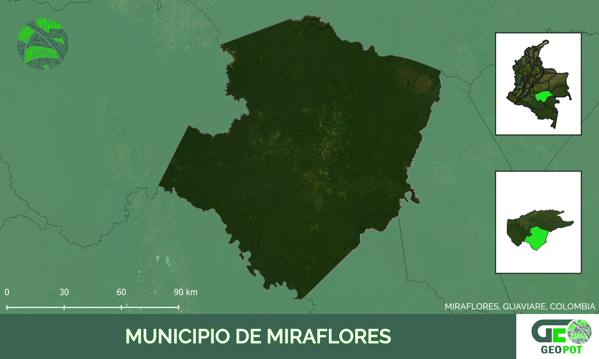 Mapa del municipio de Miraflores, Guaviare