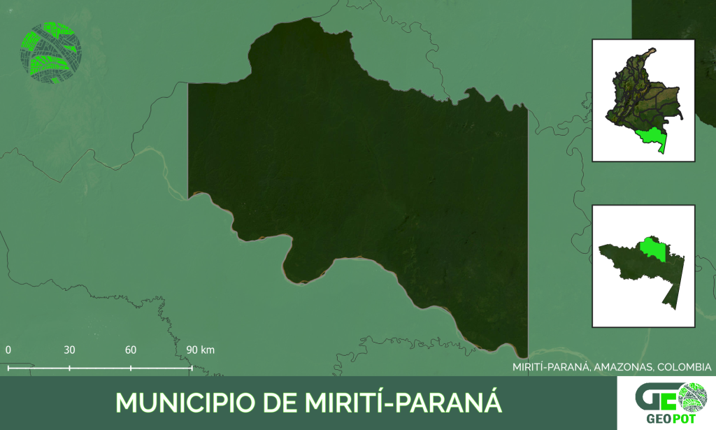 Mapa del municipio de Mirití-Paraná, Amazonas