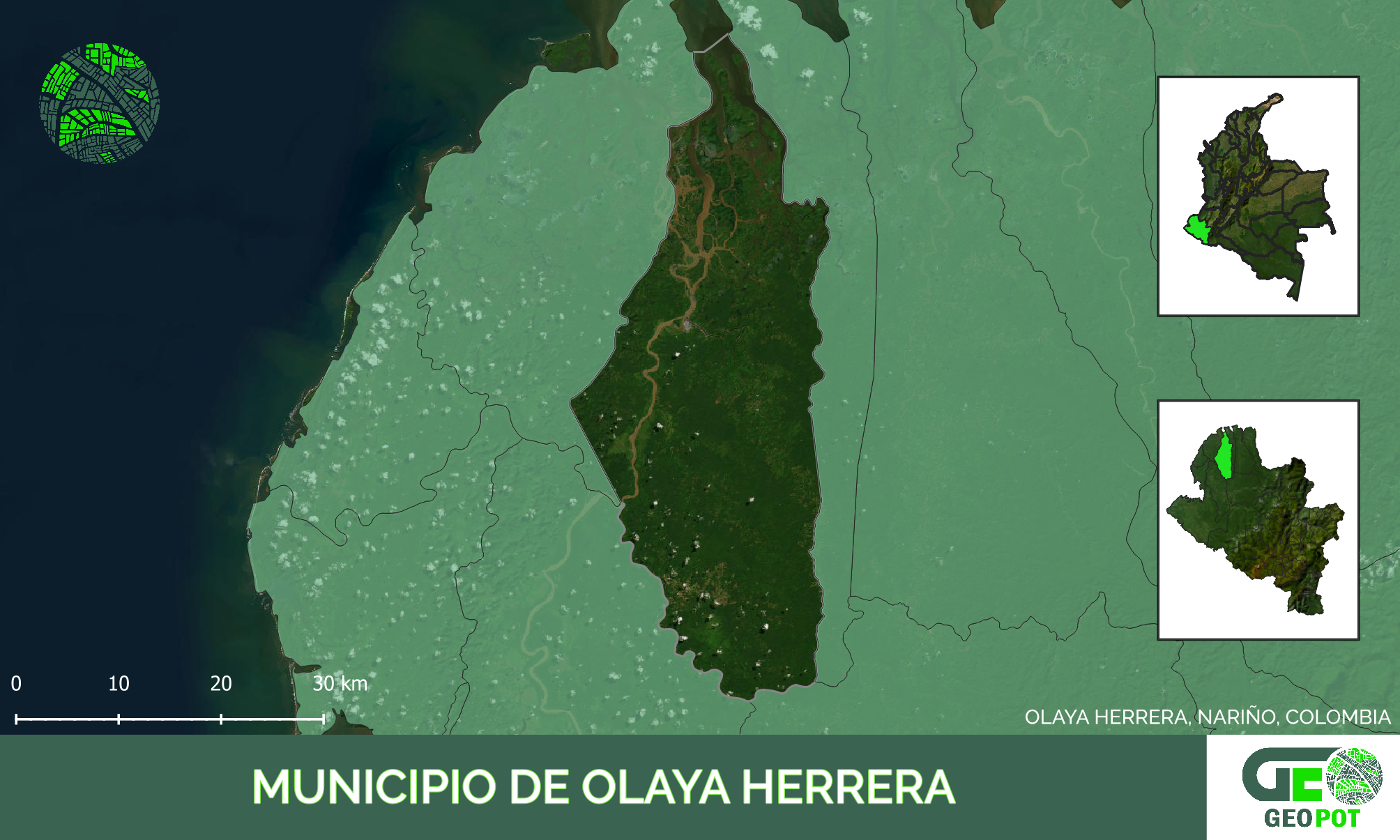 Mapa del municipio de Olaya Herrera, Nariño