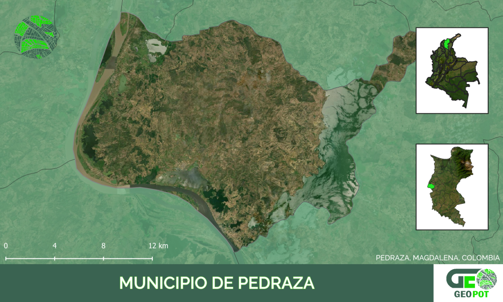 Mapa del municipio de Pedraza, Magdalena