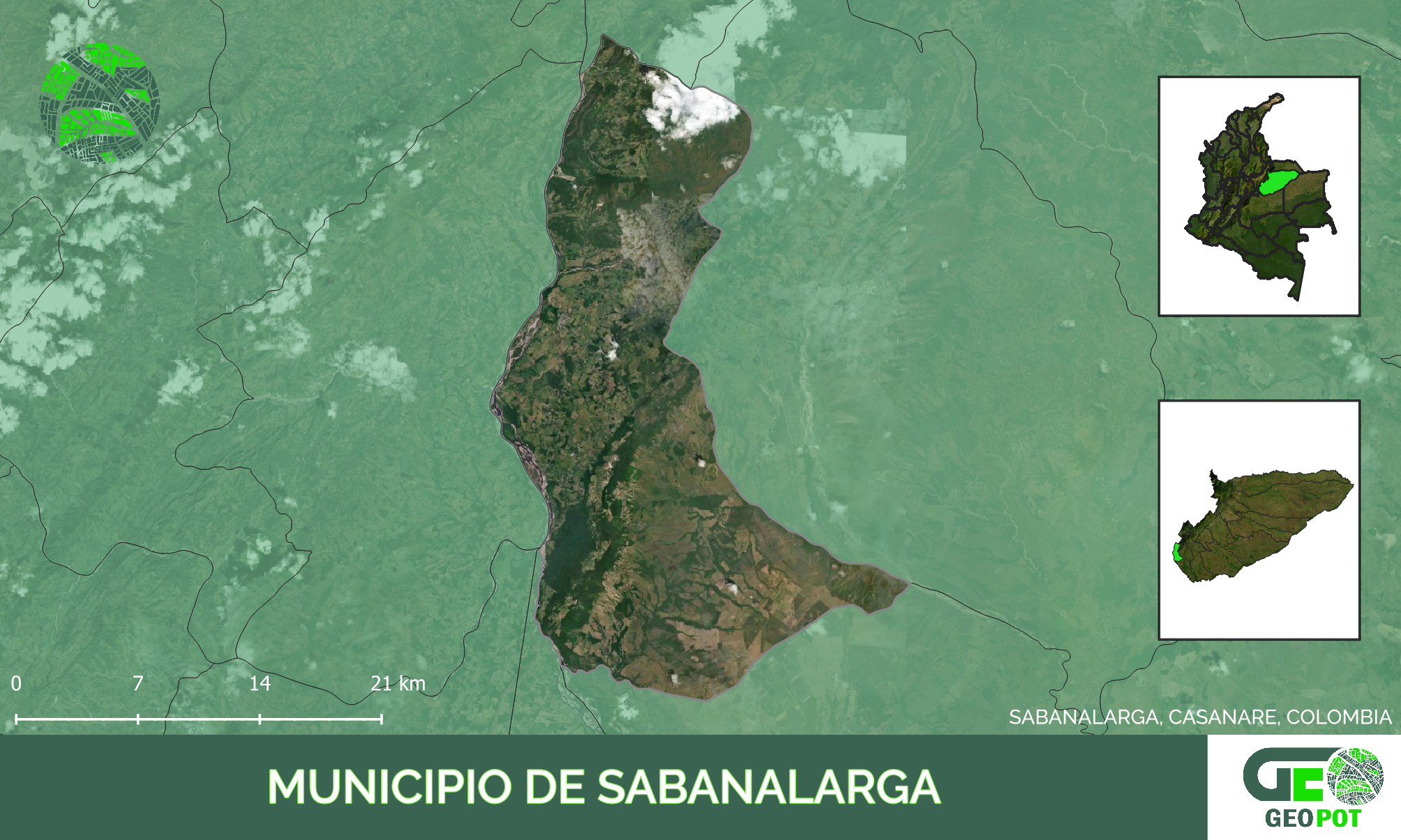 Mapa del municipio de Sabanalarga, Casanare