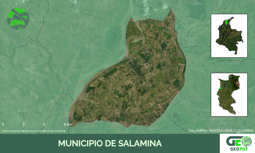 Mapa del municipio de Salamina, Magdalena