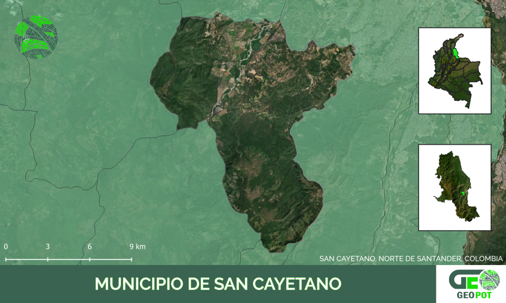 Mapa del municipio de San Cayetano, Norte de Santander