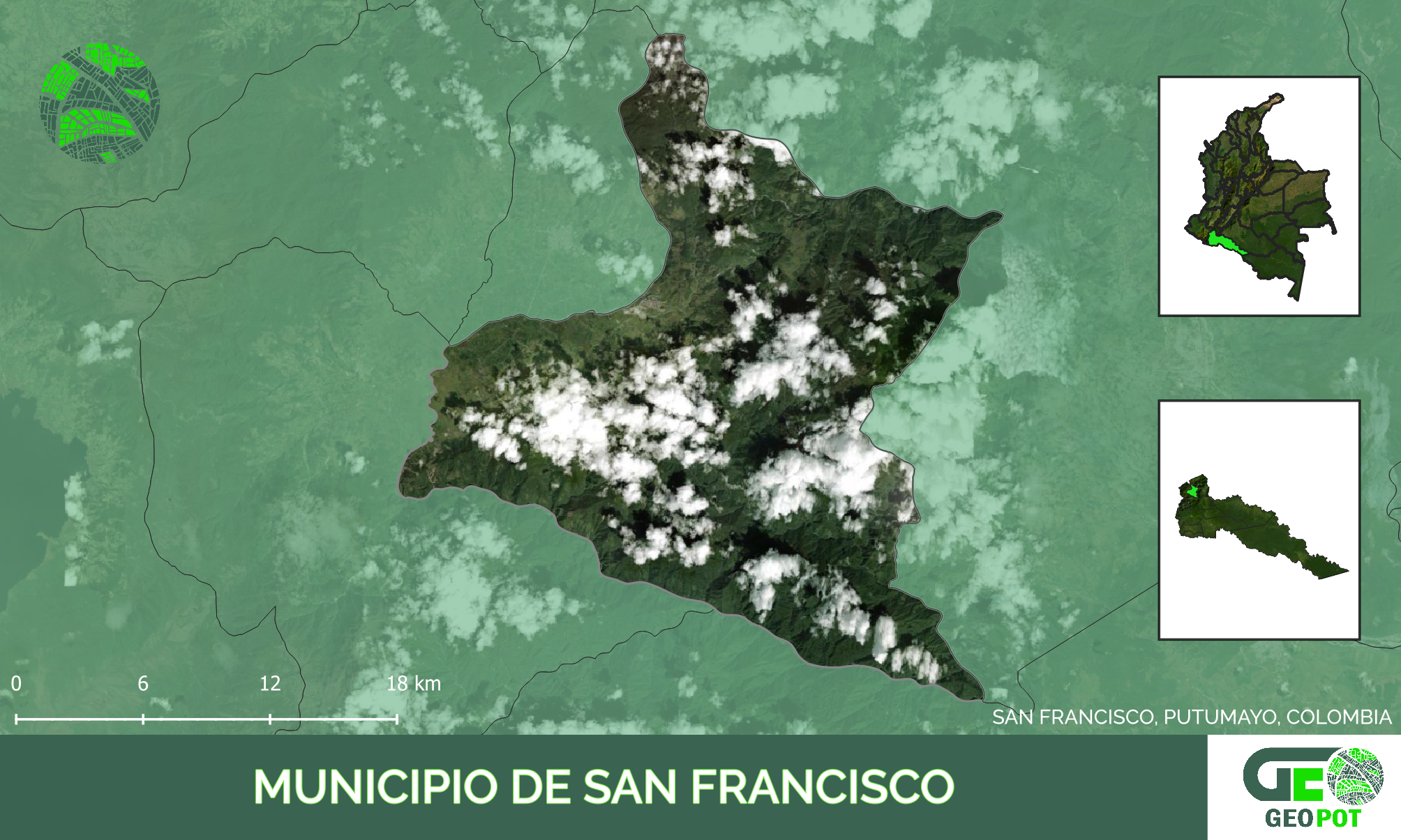 Mapa del municipio de San Francisco, Putumayo