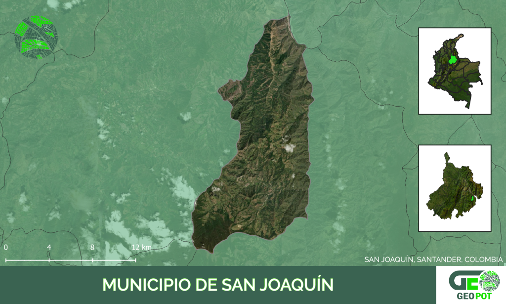 Mapa del municipio de San Joaquín, Santander
