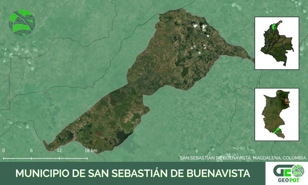 Mapa del municipio de San Sebastián De Buenavista, Magdalena