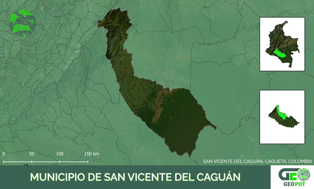 Mapa del municipio de San Vicente Del Caguán, Caquetá