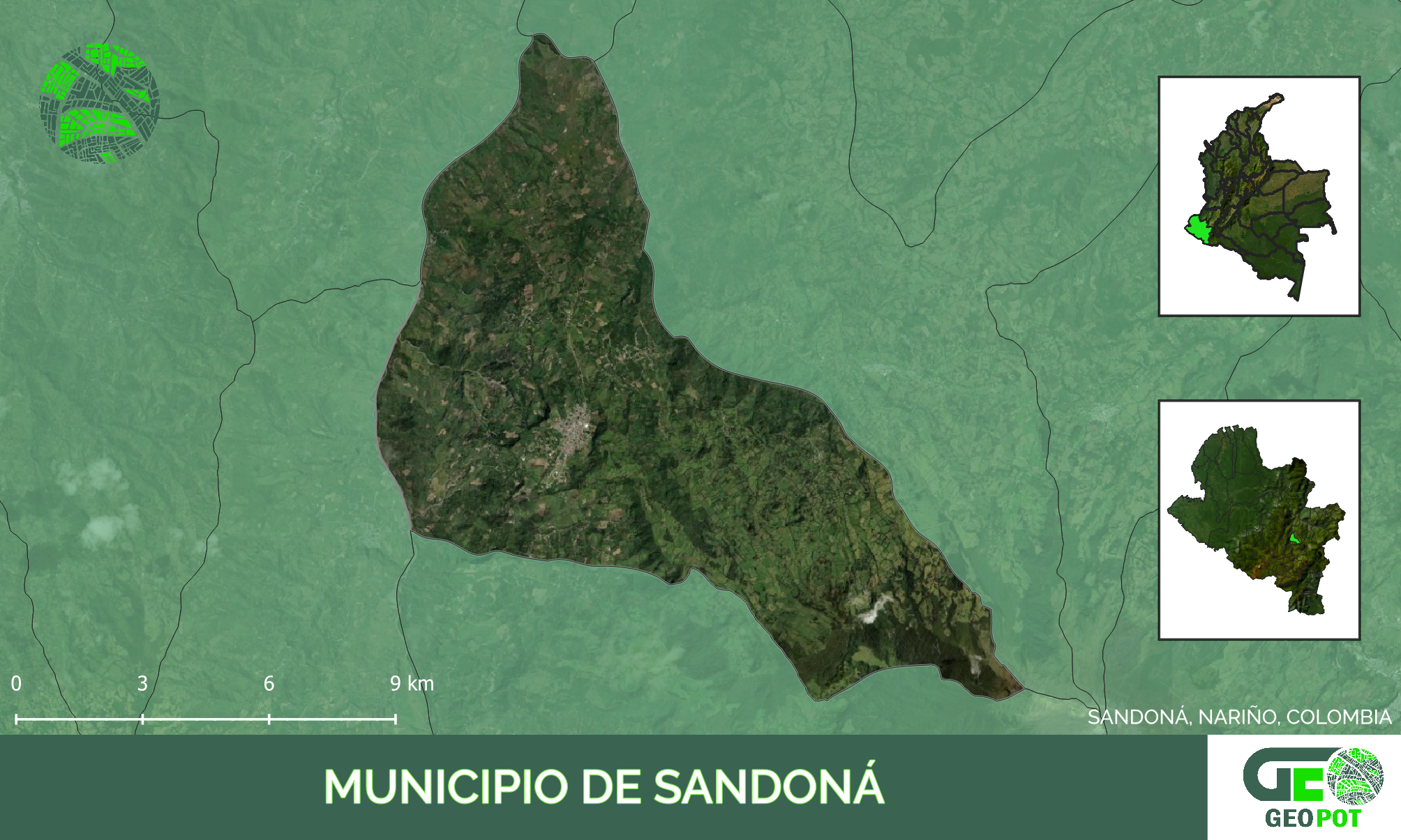Mapa del municipio de Sandoná, Nariño