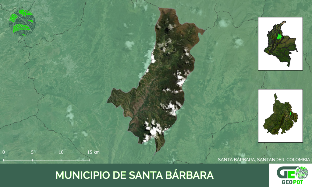 Mapa del municipio de Santa Bárbara, Santander