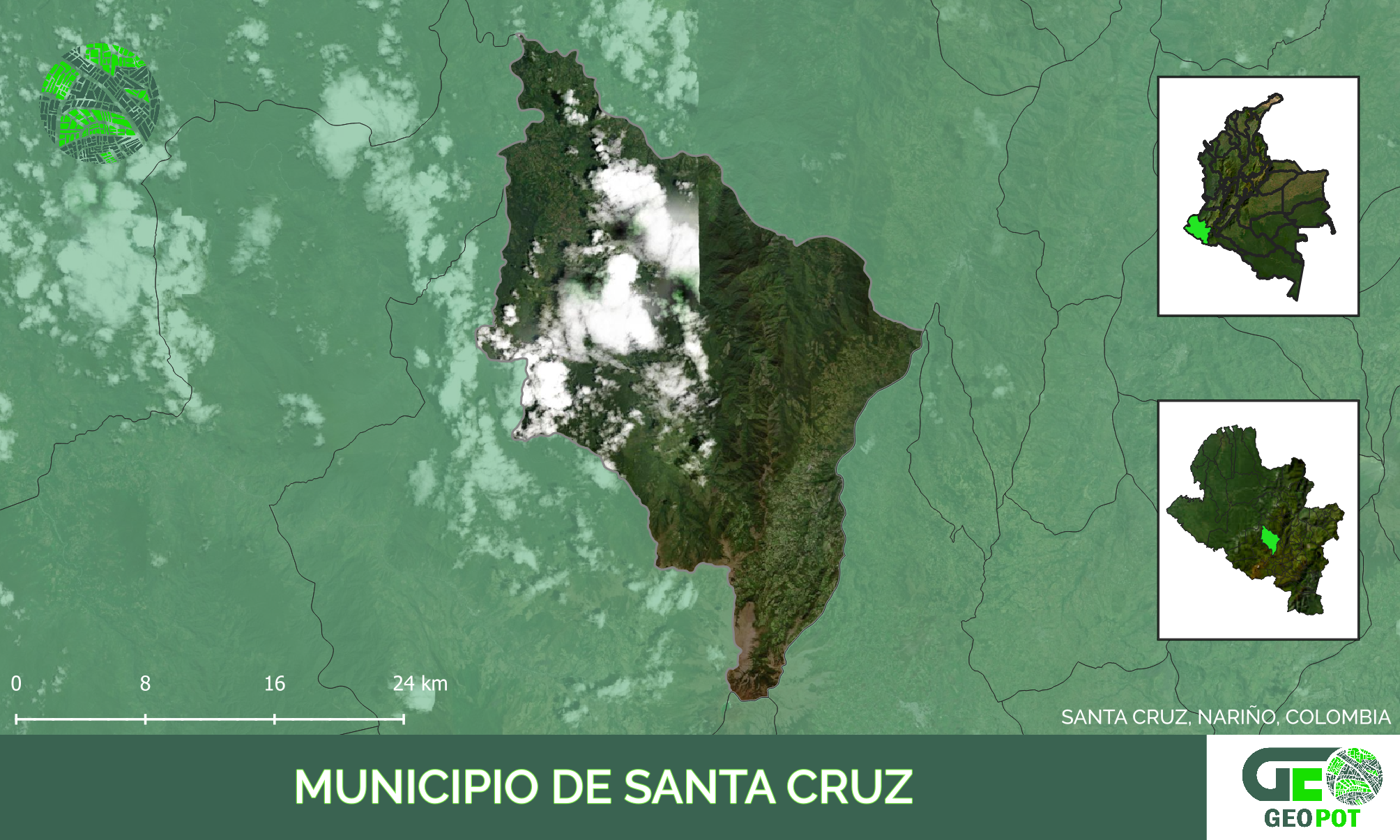 Mapa del municipio de Santa Cruz, Nariño