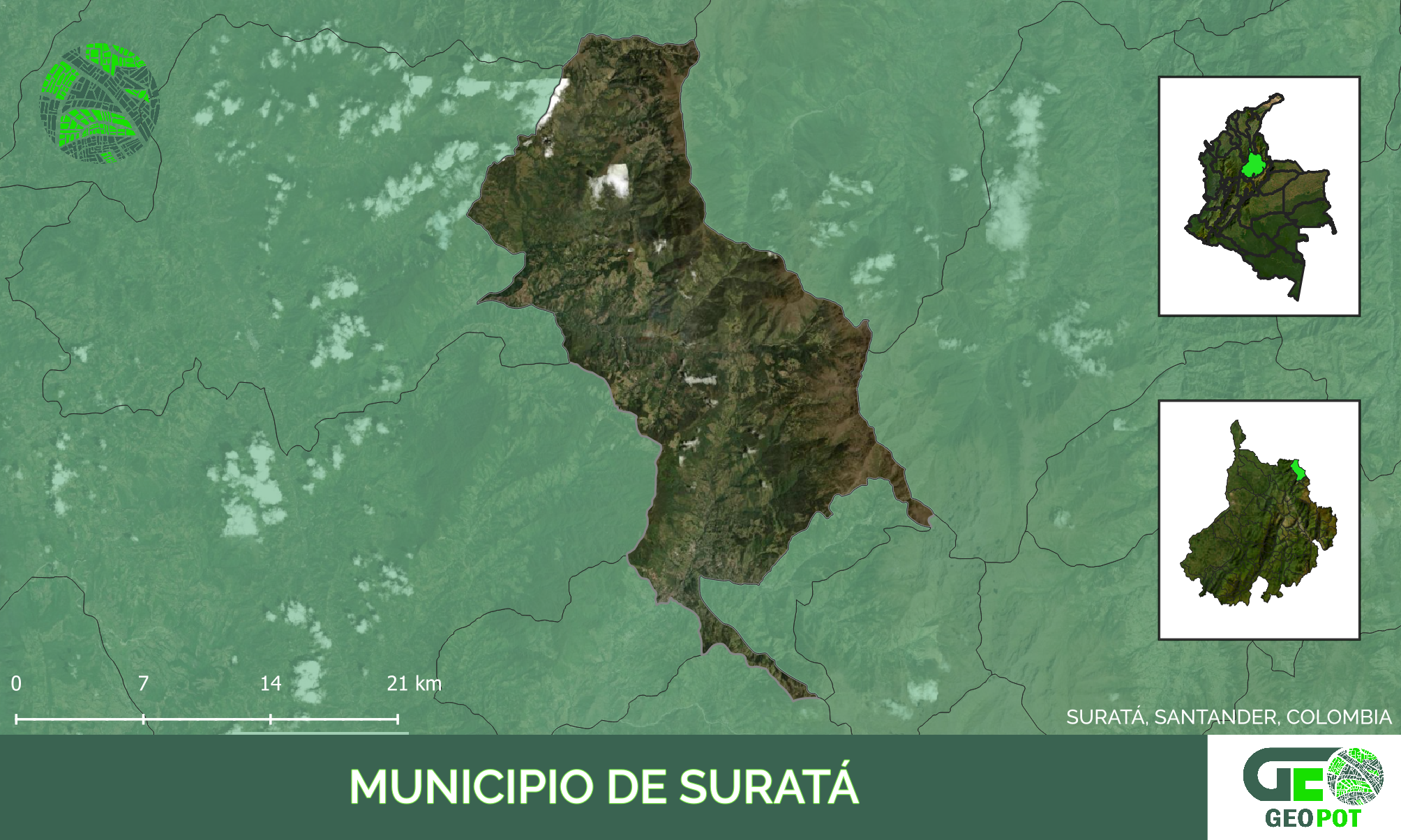 Mapa del municipio de Suratá, Santander