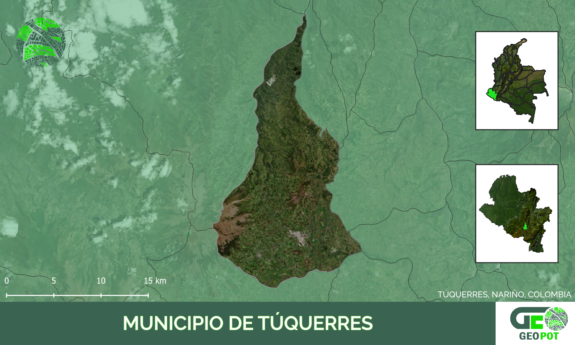 Mapa del municipio de Túquerres, Nariño